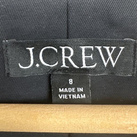 J.Crew Women's Button Up Dress Puff Sleeve Brushed Cotton Black Size 8 Preppy - Picture 8 of 10